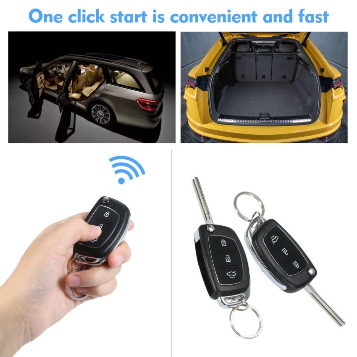 ตัวล็อคประตูรถยนต์อเนกประสงค์เปิดกระโปรงรถระบบกุญแจชุดเซ็นทรัลล็อกพร้อมรีโมทคอนโทรลท้ายรถป๊อป