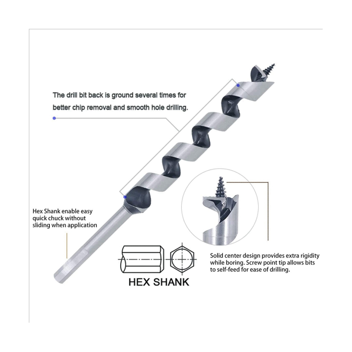 5pcs-wood-drill-bit-9inch-length-screw-point-hex-shank-drill-deep-hole-in-woodworking-cutter