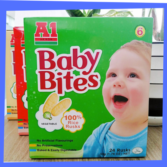 Bánh gạo ăn dặm vị rau củ baby bites a1 hộp 50g bé từ 6 tháng - ảnh sản phẩm 1