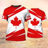 แคนาดาเสื้อยืด Canada Flag Badge Maple Leaf พิมพ์ 3D Street Wear ผู้ชายแฟชั่นผู้หญิงเสื้อยืดขนาดใหญ่เสื้อยืดเสื้อผ้าด้านบน