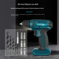 8V Portable Electric Drill Cordless Electric Screwdriver Set Mini Drill Lithium Battery Charging Rechargeable Drill Power Tools Drills  Drivers