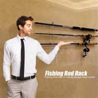 Newly Transparent Fishing Rod Holder Multifunctional Wall Mounted Fishing Rod Storage Rack for Home Garage Cabin