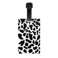 Cow Print Luggage Tag for Suitcase Suitcase Identifiers Name Labels Card Women Men Kid Travel 【AUG】