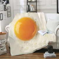 Food egg 3D Printed Sherpa Blanket Couch Quilt Cover Travel Bedding Outlet Plush Throw Fleece Blanket Bedspread