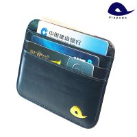 Plapupa 100% Cow Leather Plus Size Vintage id Card Holder Gold Logo  credit card case Card Holders