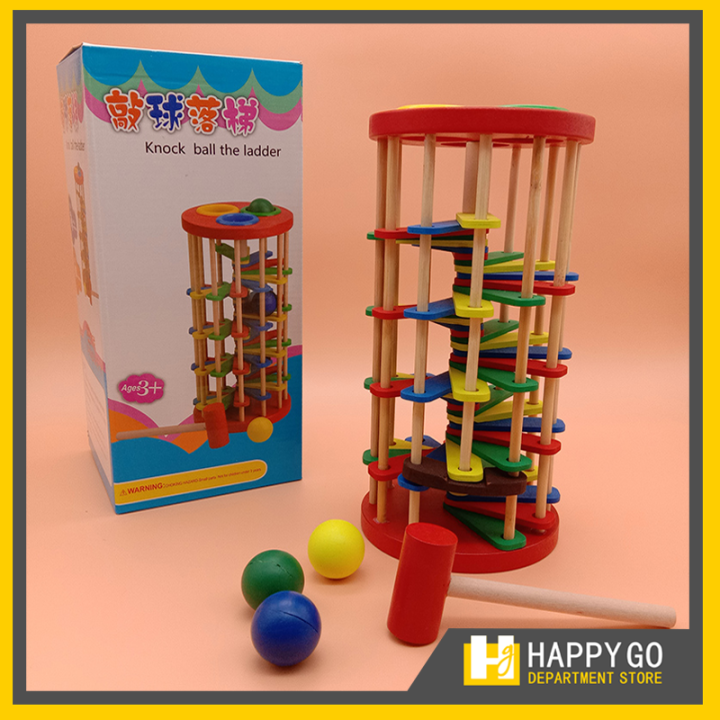 Wooden Toys Knock Ball The Ladder Educational Learning Fun Game Lazada PH
