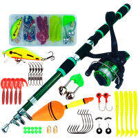 Spinning Fishing Rod And Reel Combo1.8M escopic Rod With 5.2:1 3 Fishign Reel Max Drag 5Kg Full Fishing Kit