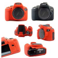 เคสเกราะซิลิโคนผิวอุปกรณ์ป้องกันฝาครอบกระเป๋ากล้อง DSLR สำหรับ Canon EOS 1500D 2000D กบฏ T7 X90จูบ