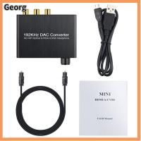 GEORG 192kHz DAC ตัวแปลงสัญญาณเสียงดิจิตอลเป็นอนาล็อก รองรับการควบคุมระดับเสียง อะลูมิเนียมอัลลอยด์ L/r RCA 3.5มม. เสียงแจ็ค ที่มีคุณภาพสูง โคแอกเซียลออปติคอลเป็นอนาล็อกสเตอริโอ ใช้ได้กับ5.1CH Dolby DTS/AC-3