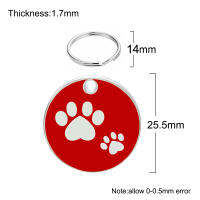 20Pcs Round Paw Metal Dog Tag Anti-Lost Identity Plate Color Lettering Blank Pendant Collar Accessories Back Home Dropping