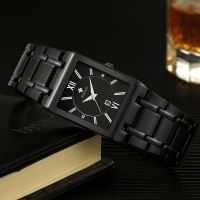 {Miracle Watch Store} Bsuiness Men Watch With Stainless Steel WWOOR Top Brand Luxury Square Quartz Watches Mens Waterproof Date Wrist Watch Clock Xfcs