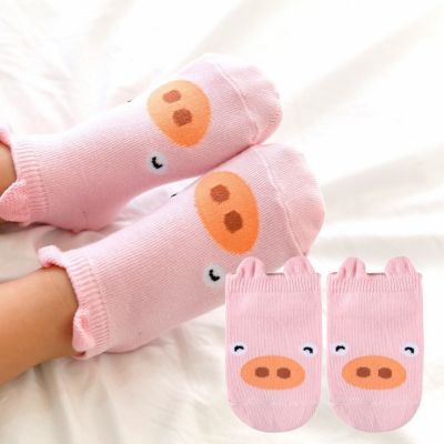 Aged 0-2 Infant Socks Cute Cartoon Patterned Non-slip Cotton Socks for Babies