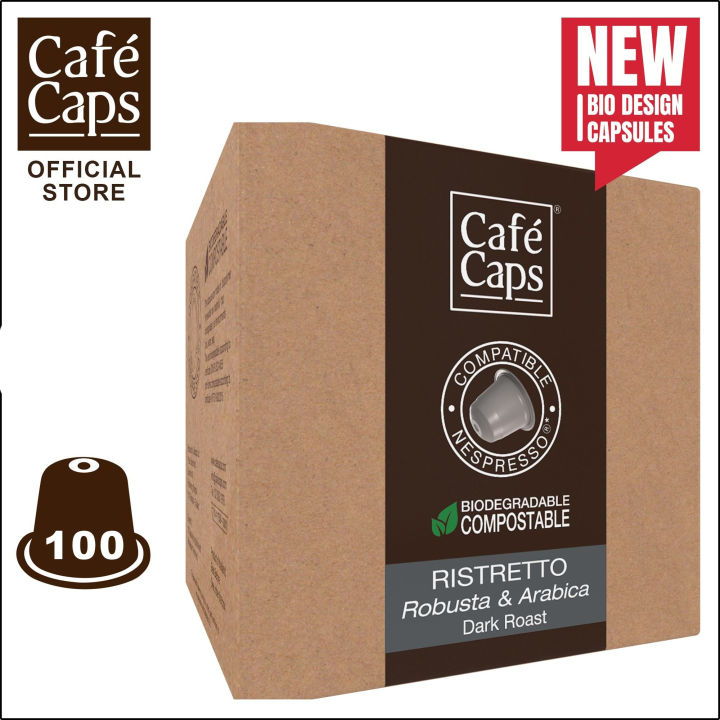 cafecaps-แคปซูลกาแฟ-nespresso-compatible-ristretto-1-กล่อง-x-100-แคปซูล-กาแฟคั่วเข้ม-สไตล์อิตาเลียน-ผลิตจากเมล็ดกาแฟอาราบิก้าและโรบัสต้า-แคปซูลกาแฟใช้ได้กับเครื่อง-nespresso-เท่านั้น