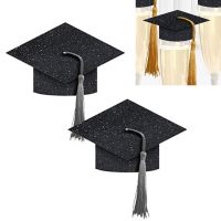 Black Adult Bachelor Caps Graduation Hat for Student 2023 Congratulation Graduation Party Decorations