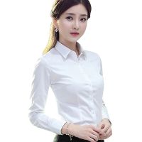 White shirt female professional summer with short sleeves 2023 han edition cultivate ones morality show thin render new dress uniform shirt