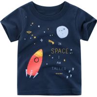 Boy T-shirt Kid Space Rocket Baby Boy Children Top Short Tee