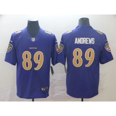 เสื้อกีฬาแขนสั้น ลายทีมชาติฟุตบอล NFL Baltimore Ravens Mark Andrews สีม่วง สําหรับผู้ชาย