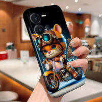 สำหรับ Vivo V27 5G V27 Pro 5G Y35รวมทุกอย่างกรณีโทรศัพท์ฟิล์มดีไซน์รูปแมวอย่างสร้างสรรค์เปลือกแข็งเคสป้องกันทนแรงกระแทกกล้องคลุมทั้งหมด