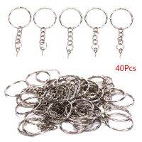 40Pcs สกรู Pin Key Chain Key Ring พวงกุญแจ Keyrings Clasps กุ้งก้ามกรามแยกแหวนสกรู Pin เครื่องประดับทำ