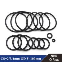 10pcs NBR ORing CS2 3 4 mm OD5 100mm NBR Automobile Nitrile Rubber Round O Type Corrosion Oil Resistant Sealing Washer Black