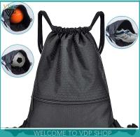 Drawstring drawstring backpack basketball swim bag (43*50, black zipper)