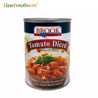 บรูค มะเขือเทศหั่นชิ้นในน้ำมะเขือเทศ Brook Tomato Diced in Tomato Juice 565 g.