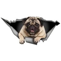 【LZ】♝  S50571  13/15/17cm personalidade pvc decalque pug cão adesivo de carro na motocicleta portátil acessórios decorativos