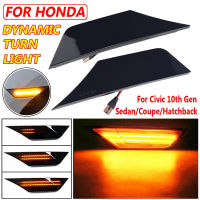 2X รถ LED แบบไดนามิกด้านข้างไฟเลี้ยวตำแหน่งโคมไฟสำหรับ Honda Civic 10th Gen 2016 2017 2018 2019 2020 2021