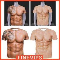 2023 new[Finevips] เสื้อแขนสั้น คอกล้าม พิมพ์ลายฮาโลวีน 3D สําหรับผู้ชาย