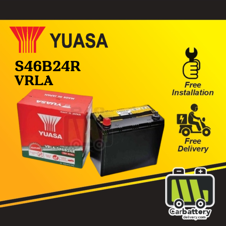 [installation Provided] Yuasa Vrla S46b24r Original Car Battery Bateri