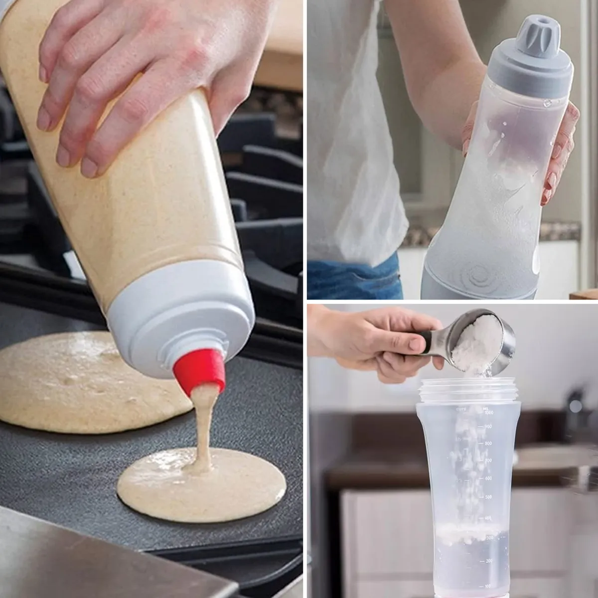 1000mL Batter Mixing Bottle Pancake Dispenser And Mixer Pancake Dispenser  Waffles Batter Shaker Bottle Kitchen Cake Baking Cookie Tools | Lazada