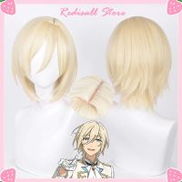 Ensemble Stars Tenshouin Eichi คอสเพลย์วิกผม ES Fine สีบลอนด์สั้นวิกผมปลอมผู้ชายผู้หญิงฮาโลวีนการ์ตูนเกม Headwear