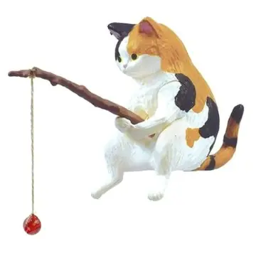 5 pcs Cartoon Cute Simulation Cat Small Statue Little Figurine