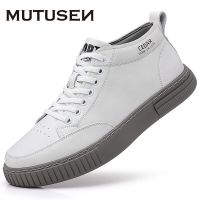 Fashion Leather Mens Shoes 2022 Autumn High-Top Casual Shoes for Men Non-Slip Student Male Sneakers New White Ankle Boots