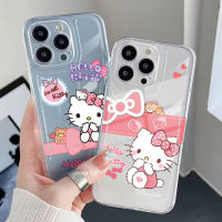 สำหรับ POCO X4 Pro M4 M3 Pro 5G X3 NFC GT F3การ์ตูนน่ารัก HelloKitty ขอบสี่เหลี่ยมรองรับการกระแทกฝาครอบเต็มเลนเคสป้องกัน