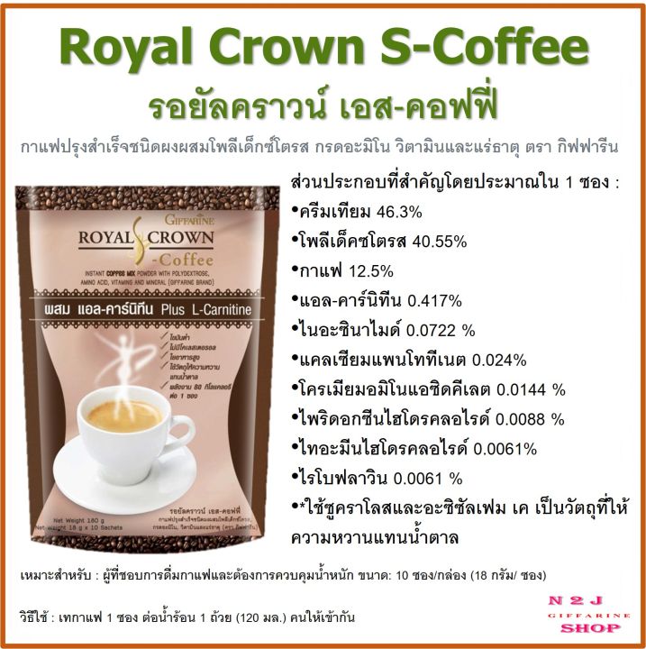 กาแฟ-กาแฟลดน้ำหนัก-กิฟฟารีน-รอยัล-คราวน์-เอส-คอฟฟี่-royal-crown-s-coffee