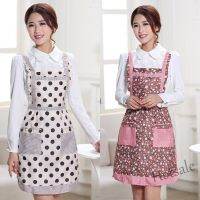 【hot sale】✤▪ D13 Home Cute Apron Female Overalls Pocket Waterproof Oil Kitchen Adult Summer Breathable Thin Style Cooking Labor Insurance Must-Have Workwear