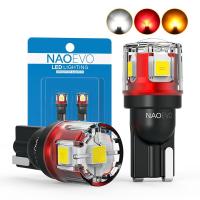 NAO หลอดไฟ LED CANBUS T10 W5W 5W5ไม่มีข้อผิดพลาด12V 24V 5W 750Lm สีขาวแดงด้านข้างรถสว่างมากภายใน194 SMD 3030หลอดไฟอัตโนมัติ