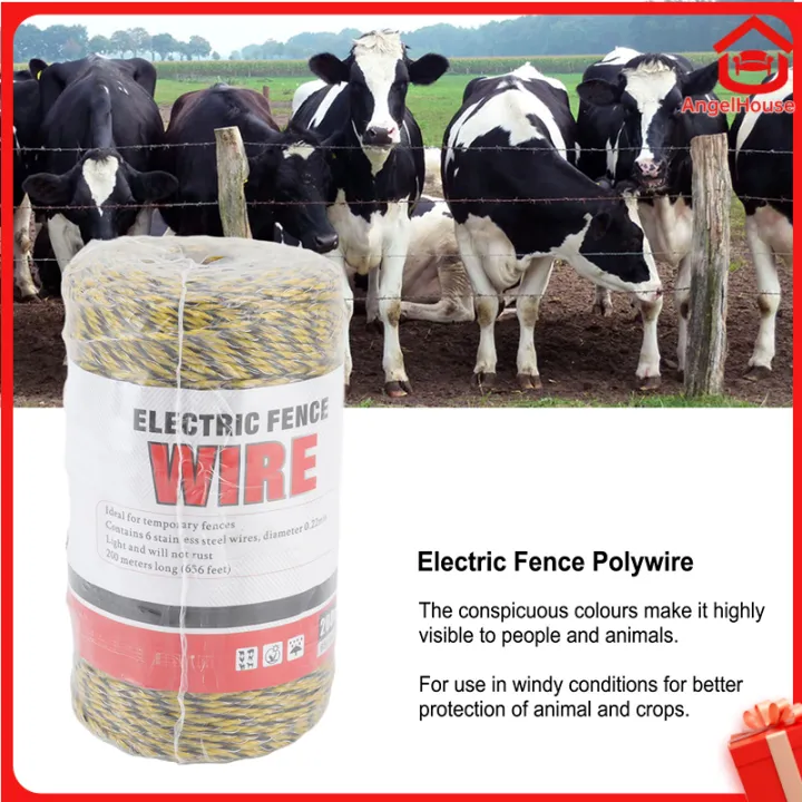 Electric Fence Polywire 6 Strand Stainless Steel 200M Poly Wire for