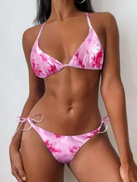 Mimar Women Sexy Micro Thong G String Brazilian Mini Top Bra Bottom Bikini  Swimwear Black