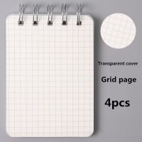 4pcs A7 Coil Notebooks Line Dotted Grid Blank Pages Paper Transparent Frosted Hard Cover Double Ring Spiral Note Pad Diary Book