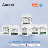 โมดูลรีเลย์สวิตช์ไฟอัจฉริยะ Zigbee 1/2แก๊งหรี่ Zigbee + RF สวิตช์ผ้าม่านสนับสนุน Alexa Google Yandex Alice Tuya Smart Life