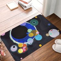 〖Cozyroom shop〗 Oil Painting Kitchen Non Slip Carpet Kandinsky Several Circles Living Room Mat Welcome Doormat Home Decor Rug