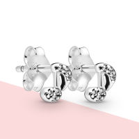 Real 925 Sterling Silver Original Me Collection My Musical Note Stud Earrings With Crystal For Women 925 Sterling Silver Earring