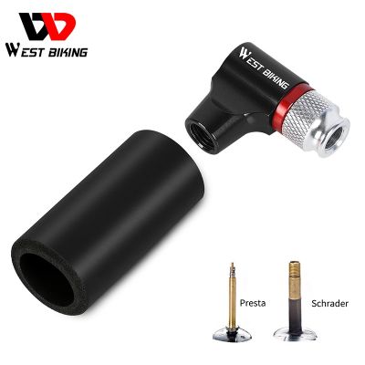 WEST BIKING Portable CO2 Pump Aluminum Alloy Bicycle Pump Inflator For Schrader Presta Adapter Safety Automatic Mini Hand Pump