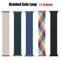 1:1 braided solo loop For Apple Watch band 44mm 45mm 49mm 41mm 40mm 38mm offical Nylon Bracelet iWatch series 8 SE 7 Ultra Strap