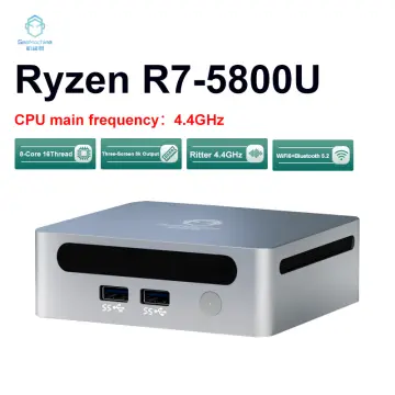 KingnovyPC 8K Mini PC AMD Ryzen 7 3750H Windows 11(8C/16T, up to 4.5 GHz),  Barebone, Mini Desktop Computer, Type-C/2*HDMI Output, 4*USB 3.0, WiFi 6 BT