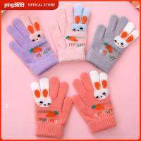 PING3693 หนาขึ้น ถุงมือสำหรับเด็ก ไม่มีนิ้ว ถักนิตติ้ง ถุงมือไร้นิ้ว น่ารักมากๆ ฤดูหนาวที่อบอุ่น เด็กทารกเด็กๆ