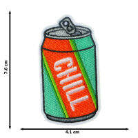 JPatch - Chill น้ำอัดลม กระป๋อง ดื่มน้ำ ชิวๆ ตัวรีดติดเสื้อ อาร์มรีด อาร์มปัก มีกาวในตัว การ์ตูนสุดน่ารัก งาน DIY Embroidered Iron/Sew on Patches