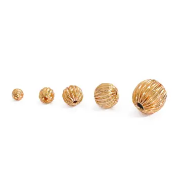 PandaHall 15 Style 8mm Round Spacers Beads, 30pcs 18K Gold Plated